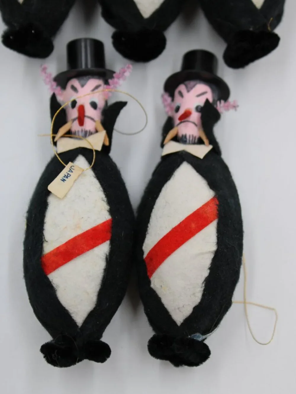 Vampire Dracula Felt Halloween Ornaments 50-60's Made in Japan 4